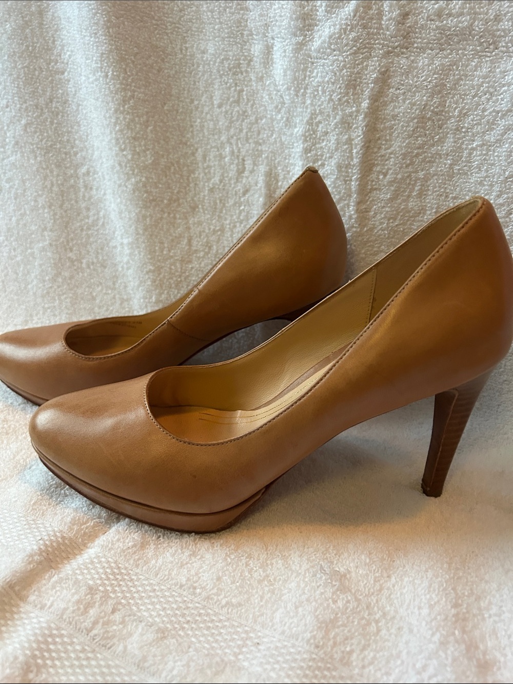 Cole Haan Cognac Leather High Heel Pumps